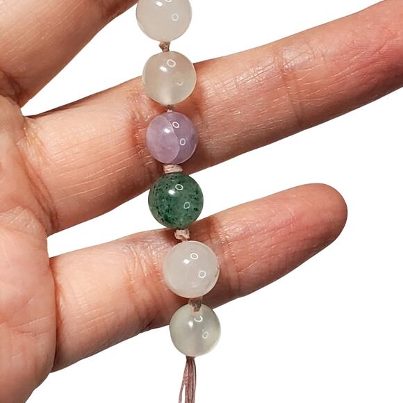 Stone Beaded Bracelet Broken Clasp Missing Pieces 6" - Picture 2 of 5